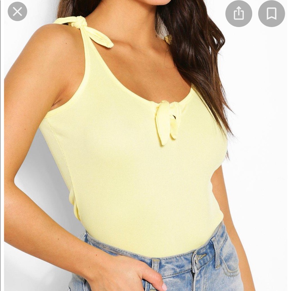 Boohoo Tie Shoulder Tank Top